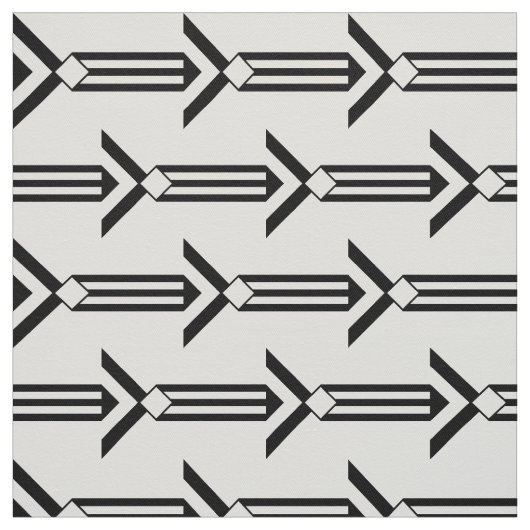 Schwarze geometrische Pfeile auf weißem Gewebe Stoff (Muster)