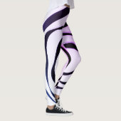 Schwarze geometrische Spiralkonstruktion auf weiße Leggings (Rechts)