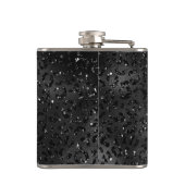 Schwarze Geparden Leopard Skin Print Muster Tier Flachmann (Rückseite)