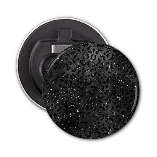 Schwarze Geparden Leopard Skin Print Muster Tier Flaschenöffner (Vorderseite)