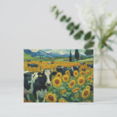 Schwarze Gepunktete Kühe a Imitats Van Gogh Postkarte (Stehend Vorderseite)