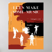 Schwarze Gerahmte Ließe machen Musik grafisch Poster (Vorne)