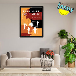 Schwarze Gerahmte Ließe machen Musik grafisch Poster