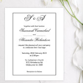 Schwarze Gerahmte Monogramme Minimalistische Budge Flyer