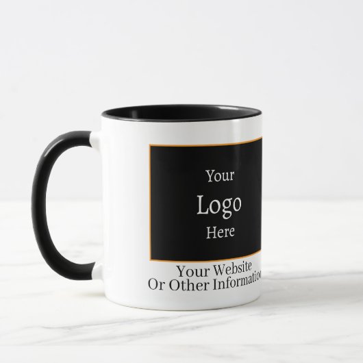Schwarze Geschäftstasse mit Markenlogo Tasse (Links)