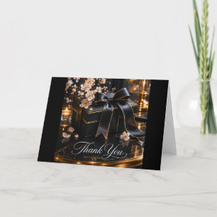 Schwarze Geschenkbox-Dankeskkarte Kerzenlicht Gl Karte