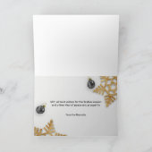 Schwarze Geschenkboxen Weihnachtsbälle Gold Schnee Karte (Innenseite)