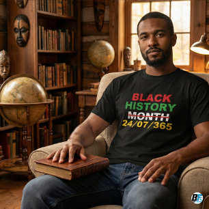 Schwarze Geschichte 24/7 365 Nicht nur ein Monat P T-Shirt