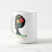 Schwarze Geschichte Afro-Frau Juneteenth-Ästhetik Kaffeetasse (Vorderseite Links)
