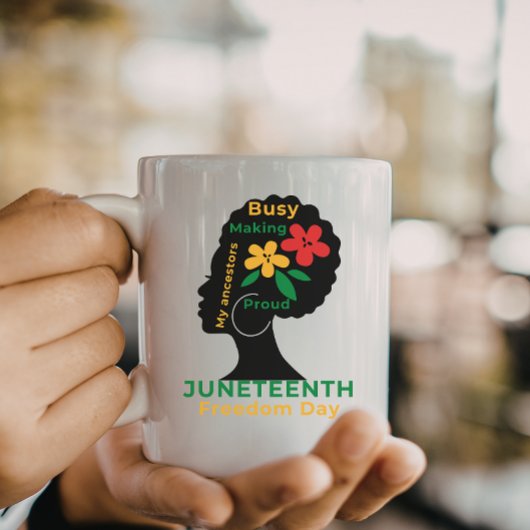 Schwarze Geschichte Afro-Frau Juneteenth-Ästhetik Kaffeetasse