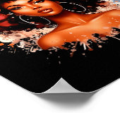 Schwarze Geschichte Afro-Haar Blumenmädchen Frauen Poster (Ecke)