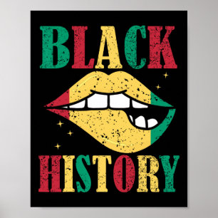 Schwarze Geschichte Afroamerikanische Lippen Poster