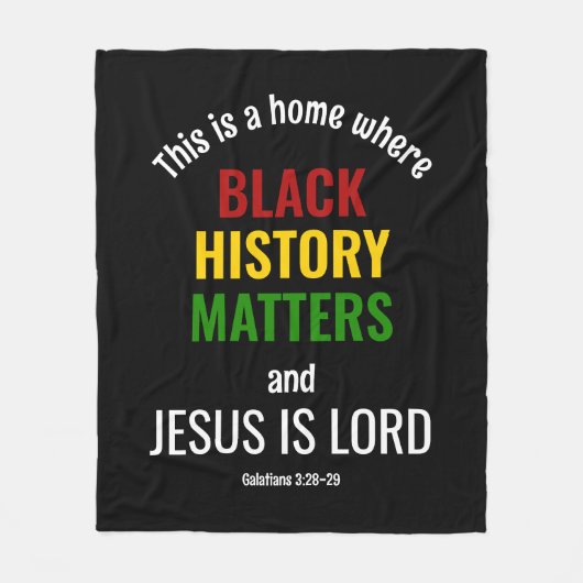 SCHWARZE GESCHICHTE CHRISTLICH FLEECEDECKE (Vorderseite)