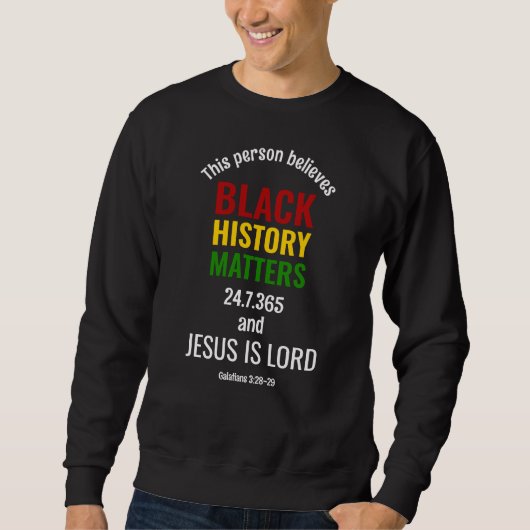 SCHWARZE GESCHICHTE CHRISTLICH SWEATSHIRT (Vorderseite)