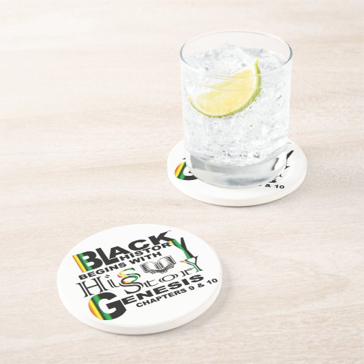 Schwarze Geschichte fängt mit Sein-Geschichte an Getränkeuntersetzer (Seite)