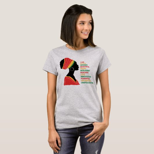 Schwarze Geschichte Frau Schöne Magie Print T - Sh T-Shirt (Vorne ganz)