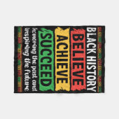 Schwarze Geschichte Glauben Erreichen Erfolgreich Fleecedecke (Vorderseite (Horizontal))