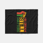 Schwarze Geschichte glauben erreicht Erfolg T-Shir Fleecedecke (Vorderseite (Horizontal))