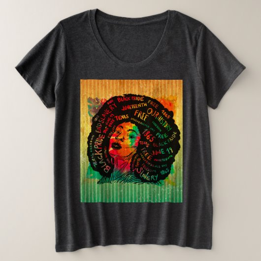 Schwarze Geschichte Große Größe T-Shirt (Design vorne)