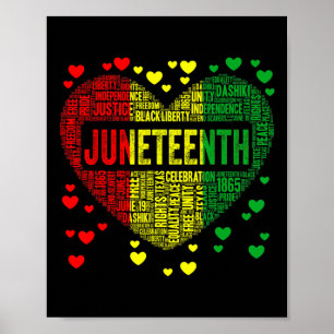 Schwarze Geschichte Herz Juneteente Melanin Africa Poster