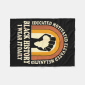 Schwarze Geschichte Ich trage sie täglich Melanier Fleecedecke (Vorderseite (Horizontal))