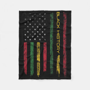 Schwarze Geschichte in der USA-Flagge 4. Juli Afri Fleecedecke