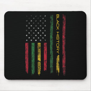 Schwarze Geschichte in der USA-Flagge 4. Juli Afri Mousepad