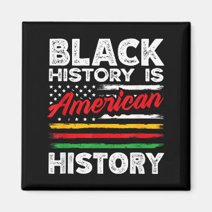 Schwarze Geschichte Ist Amerikanische Flagge USA A Magnet