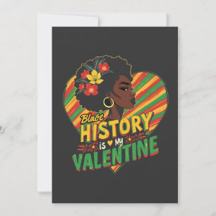 Schwarze Geschichte ist mein Valentiner Monat schw Feiertagskarte