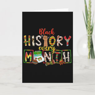 Schwarze Geschichte jeden Monat Faust Hand Afro Af Karte