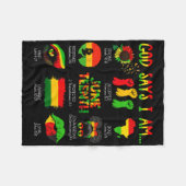 Schwarze Geschichte Juneteenth Gott sagt ich bin C Fleecedecke (Vorderseite (Horizontal))