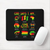 Schwarze Geschichte Juneteenth Gott sagt, ich bin Mousepad (Mit Mouse)