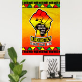 Schwarze Geschichte mit Afrika Karte und Erste auf Poster (Heimbüro)