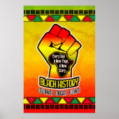 Schwarze Geschichte mit Afrika Karte und Erste auf Poster (Vorne)