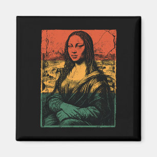 Schwarze Geschichte Mona Lisa Afro Frau Amerikanis Magnet