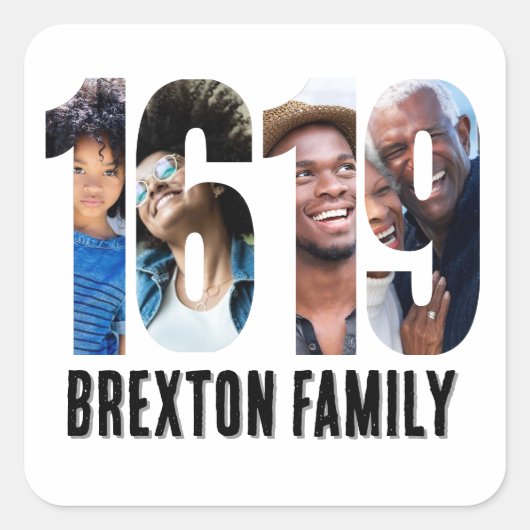 Schwarze Geschichte Monat 1691 Personalisierter Fo Quadratischer Aufkleber (Vorderseite)