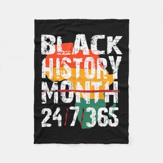 Schwarze Geschichte Monat 247365 Shirt Afrika für Fleecedecke (Vorderseite)