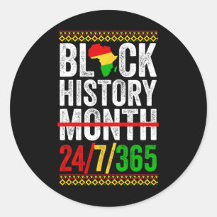 Schwarze Geschichte Monat 247365 Shirt Afrika für  Runder Aufkleber