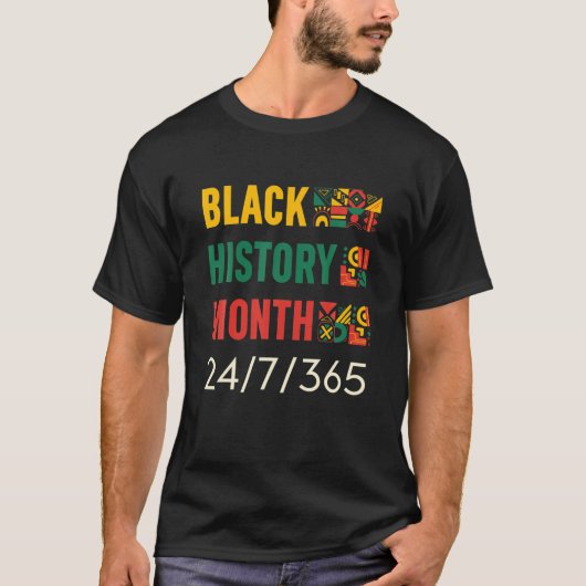 Schwarze Geschichte Monat 24/7/365 - Retro Men Wom T-Shirt (Vorderseite)