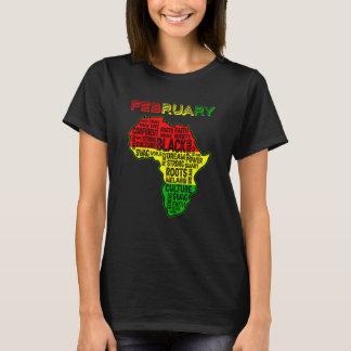 Schwarze Geschichte Monat Afrikanische Kartenfarbe T-Shirt