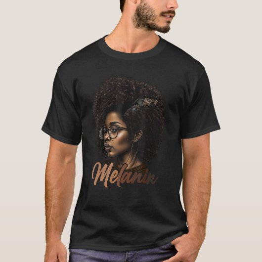 Schwarze Geschichte Monat Afro African Melanin Bla T-Shirt (Vorderseite)