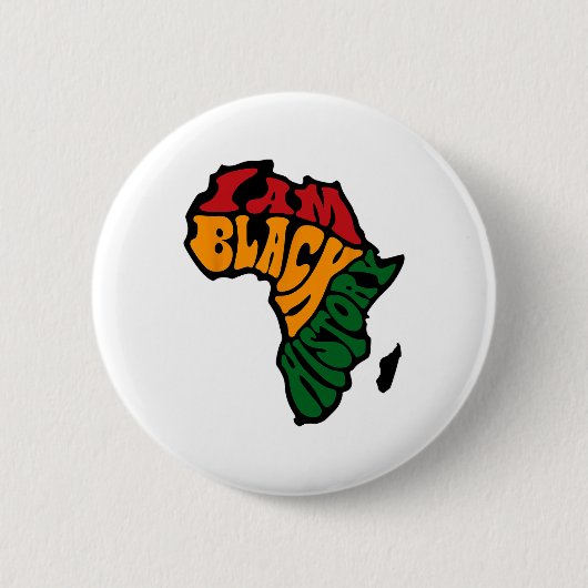 Schwarze Geschichte Monat Apparel Afrika Karte Ken Button (Vorderseite)