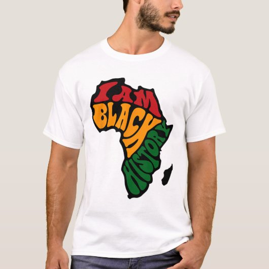 Schwarze Geschichte Monat Apparel Afrika Karte Ken T-Shirt (Vorderseite)