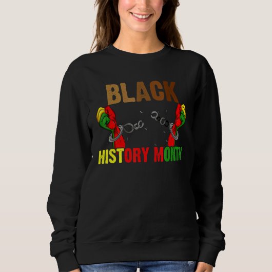 Schwarze Geschichte Monat Aufstieg Fist Afro Melan Sweatshirt (Vorderseite)