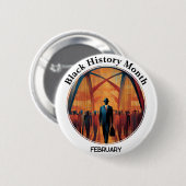 Schwarze Geschichte Monat-Brücke-Überquerung-Pinba Button (Vorne & Hinten)