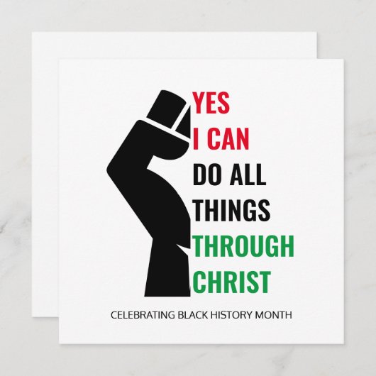 Schwarze Geschichte Monat Christlich JA I CAN Card (Vorne/Hinten)