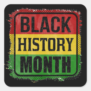 Schwarze Geschichte Monat Farben für afrikanische  Quadratischer Aufkleber