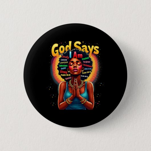Schwarze Geschichte Monat Gott sagt, ich sei Junet Button (Vorderseite)