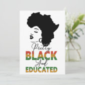 Schwarze Geschichte Monat Hübsch Schwarz & Gebilde Einladung (Stehend Vorderseite)