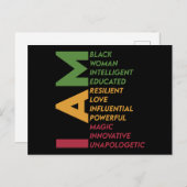 Schwarze Geschichte Monat Ich bin schwarze Frau Postkarte (Vorne/Hinten)